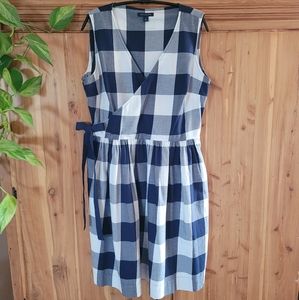 Tommy Hilfiger Navy Cotton Plaid Dress